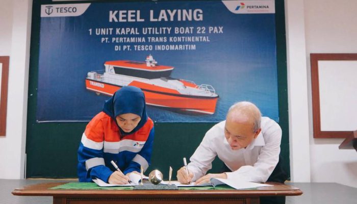 Gandeng Galangan Nasional, Pertamina Trans Kontinental Mulai Pembangunan Utility Boat 22 Pax