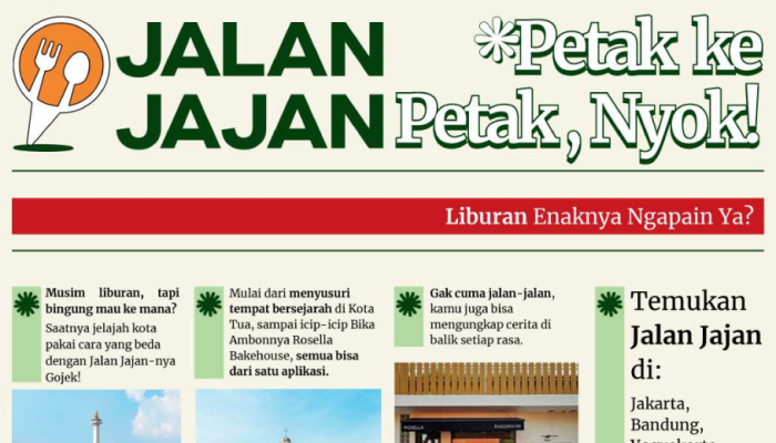 Gojek Hadirkan Kurasi Jalan Jajan di Aplikasi, Dukung Liburan Sekolah Makin Seru
