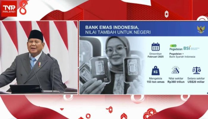 Kelola 24 Ton Emas, BSI Dipuji Prabowo di Sidang Tahunan MPR